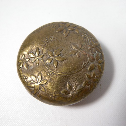 ANTICA SCATOLINA PORTA PILLOLE GIOIE STILE LIBERTY ART NOUVEAU IN OTTONE V596 - Bild 7 von 13