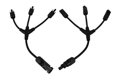 1x Pair TEMCo Y 1 to 3 Branch Solar Panel Connector MMMF FFFM T Splitter