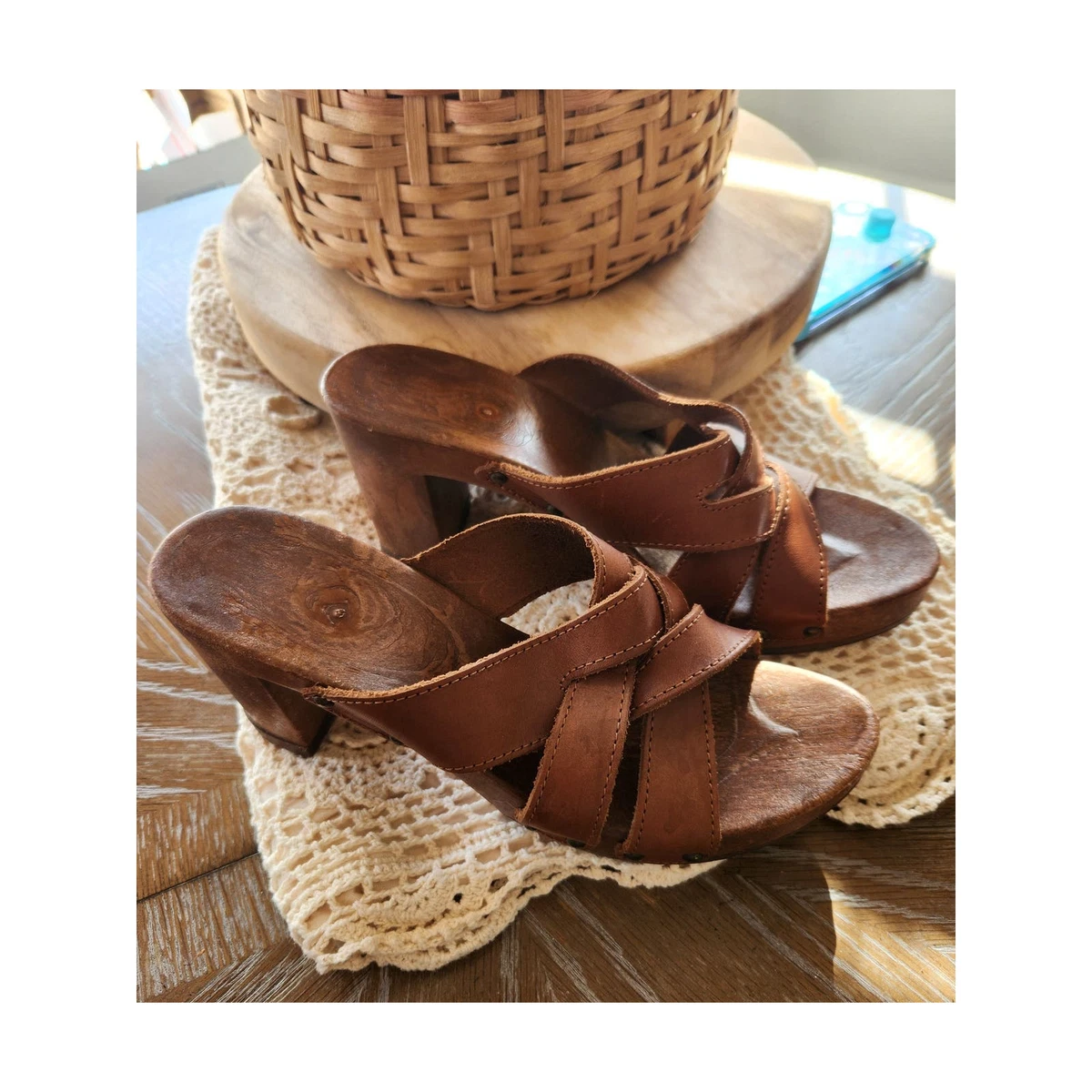 Candies wooden cheap heels