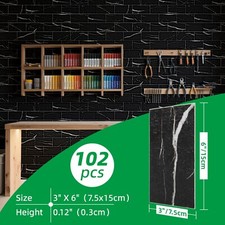 Art3d 102pcs Peel Stick Wall Tiles, each 3"x6"