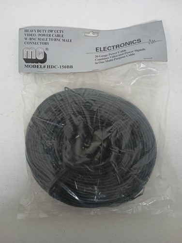 x7 MG Electronics HDC-150BB 20 Ga Heavy Duty 150' CCTV Video Cable BNC Male-Male - Picture 3 of 5