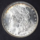 1887-P "Top-100 VAM 12 DDO Alligator Eye" Crescent Toned Morgan Silver Dollar $1