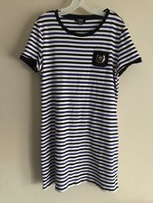 Chaps Striped Jersey Knit Shirt Dress Size XL