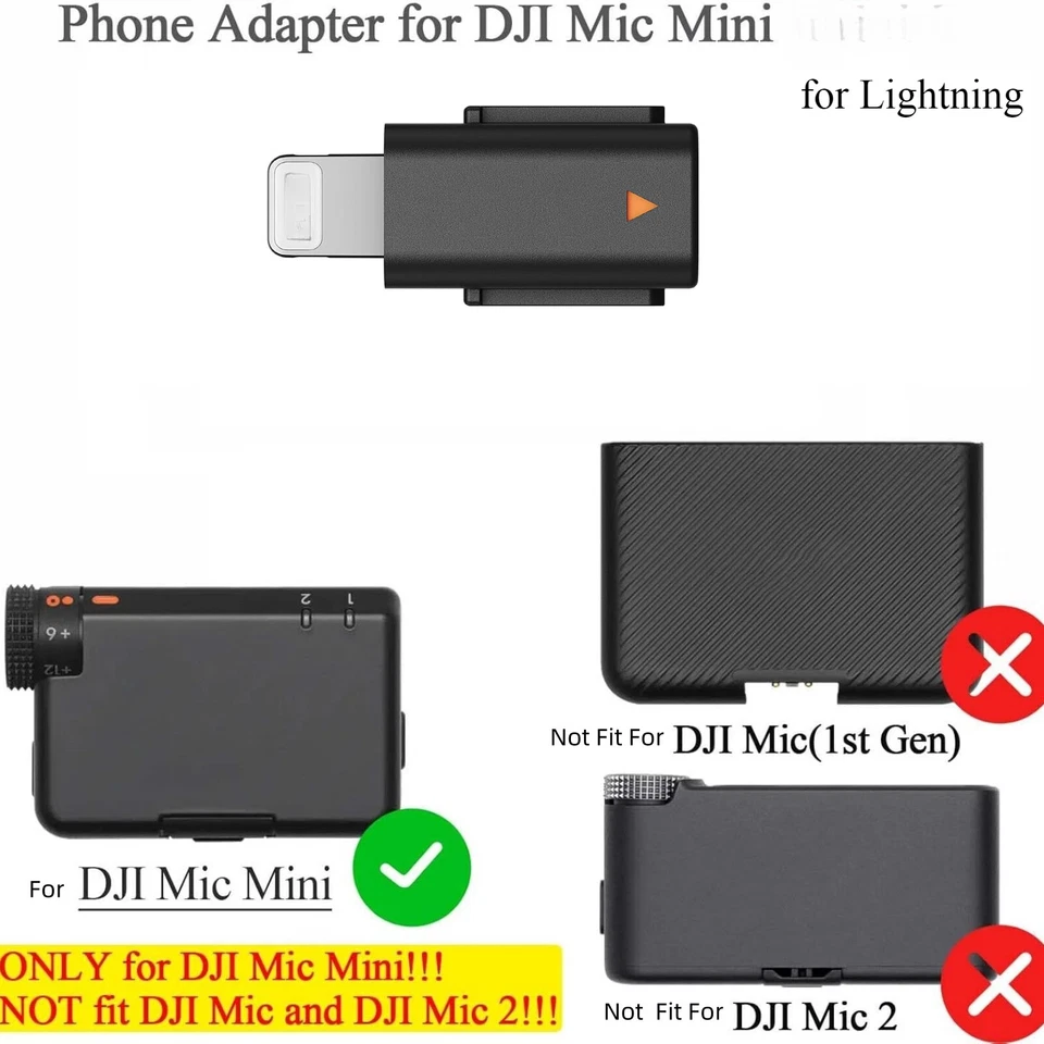 original For DJI Mic Mini Mobile Phone Adapter For iPhone 14/13/12/11/XS MAX/XR - Image 2 of 4