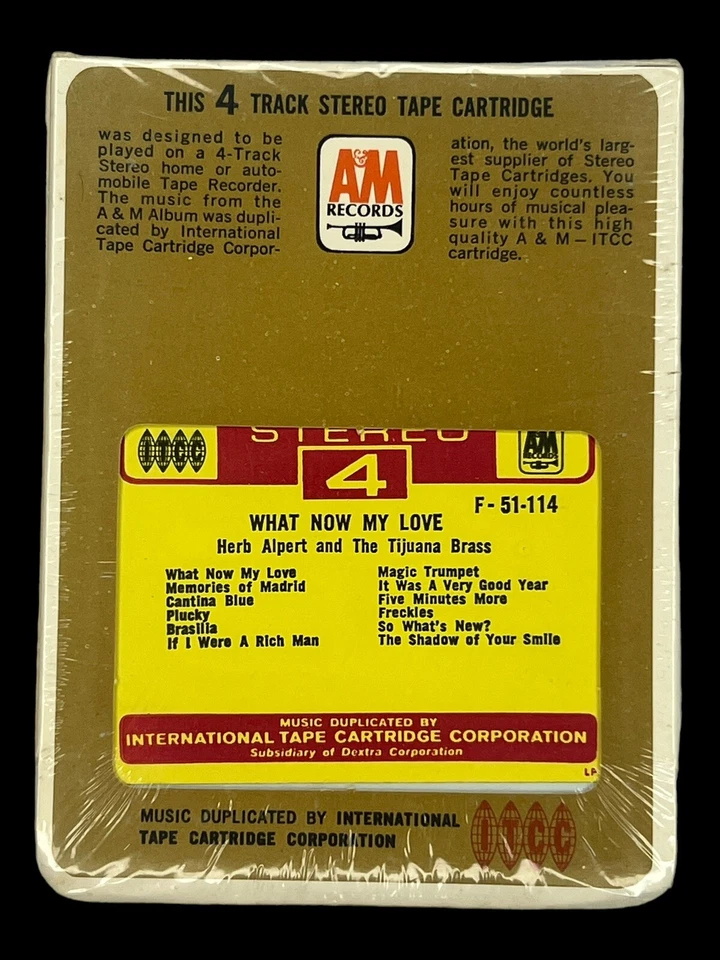 SEALED, Herb Alpert – What Now My Love F-51-114, 4-Track Cartridge, US, 1966 - Image 2 of 4