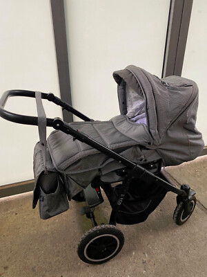 Kombikinderwagen 2 in 1 Marke Feder grau Sterne mit Wickeltasche  Sportaufsatz | eBay.de