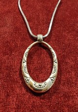 Brighton Sensation Oval Crystal Pendant Gold Silver Plate Necklace- Reversible