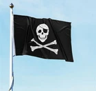 PIRATE FLAG 3 X 5 FEET SKULL AND CROSSBONES CROSS SWORDS JOLLY ROGER FAST SHIP!