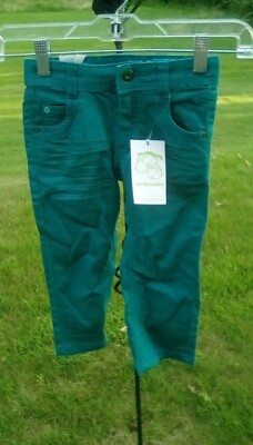 cute! nwt Vertbaudet jean pants turquoise green toddler 2 adorable! Detailed!