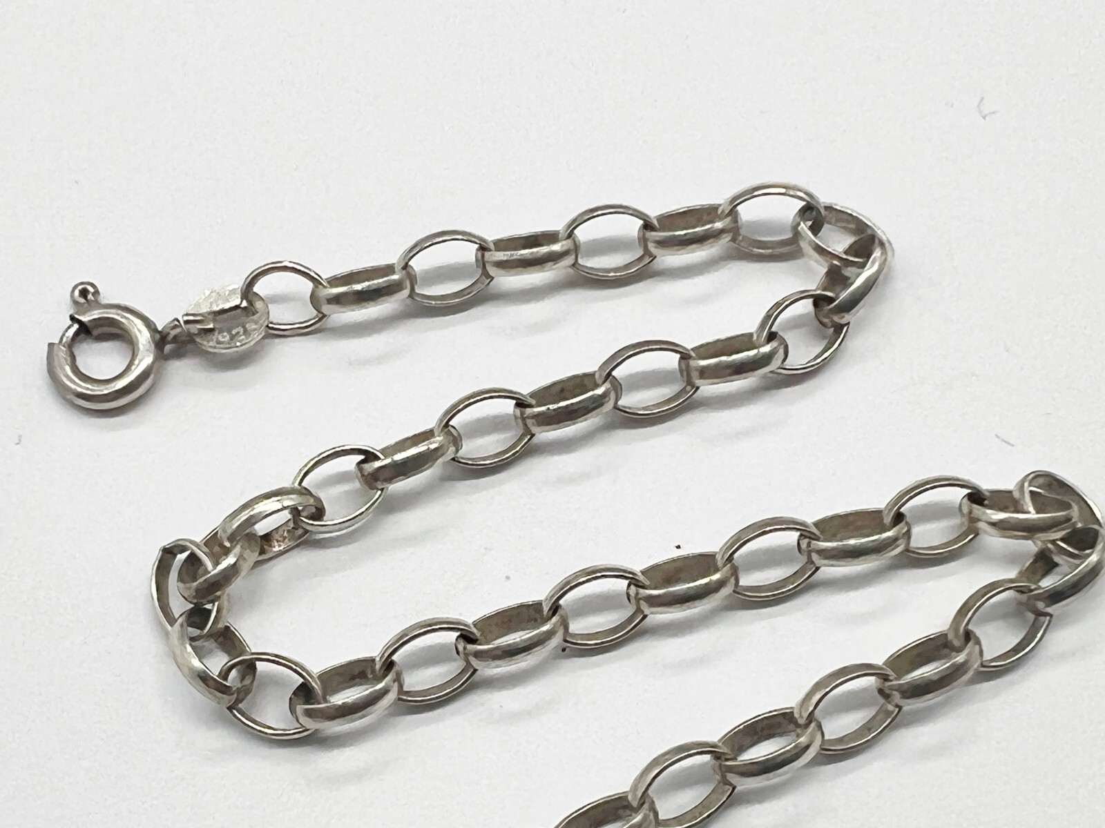VINTAGE SOLID STERLING SILVER PAPER CHAIN STYLE L… - image 3