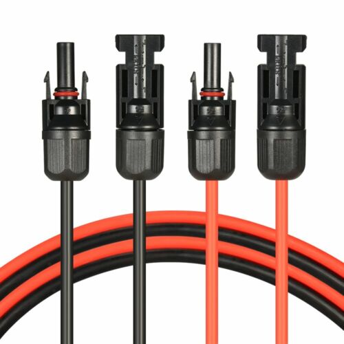 10AWG 1 Pair Black+Red Solar Panel Extension Cable with Female & Male Connectors