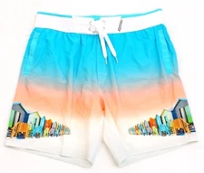 Sunseeker Australia Blue Gradient Lined Swim Trunks Beach Shorts Women's 12 NWT