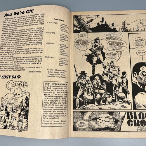 Cómics Dark Horse Presents #1 casi nuevo 1986 debut Black Horse Black Cross Chris Warner - Imagen 18 de 23