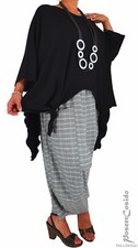 PoCo LAGENLOOK Überwurf Shirt Tunika 44 46 48 50 52 54 56 58 XL-XXL-XXXL schwarz