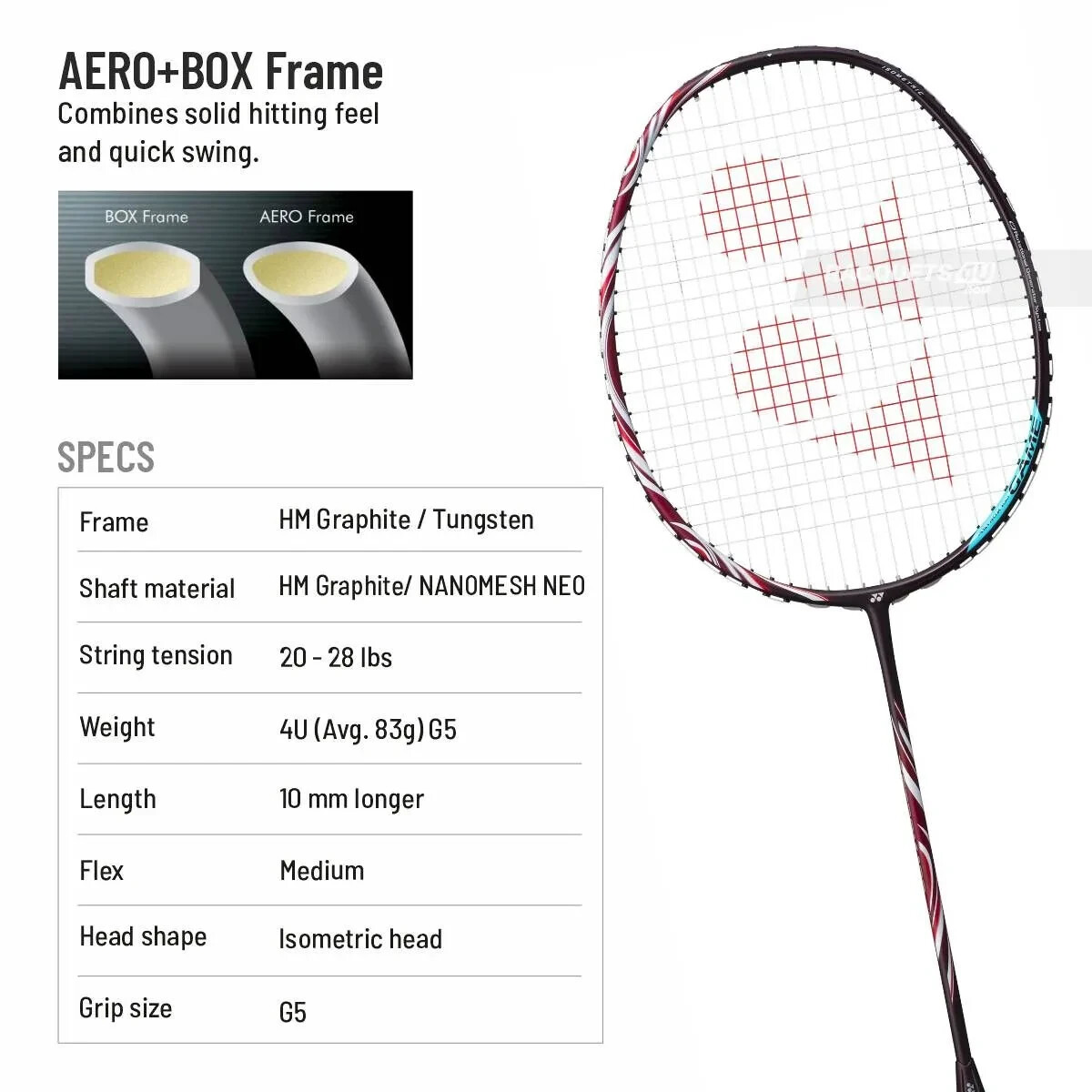 YONEX ASTROX 100 Game 4UG5 Badminton Racquet Kurenai | eBay