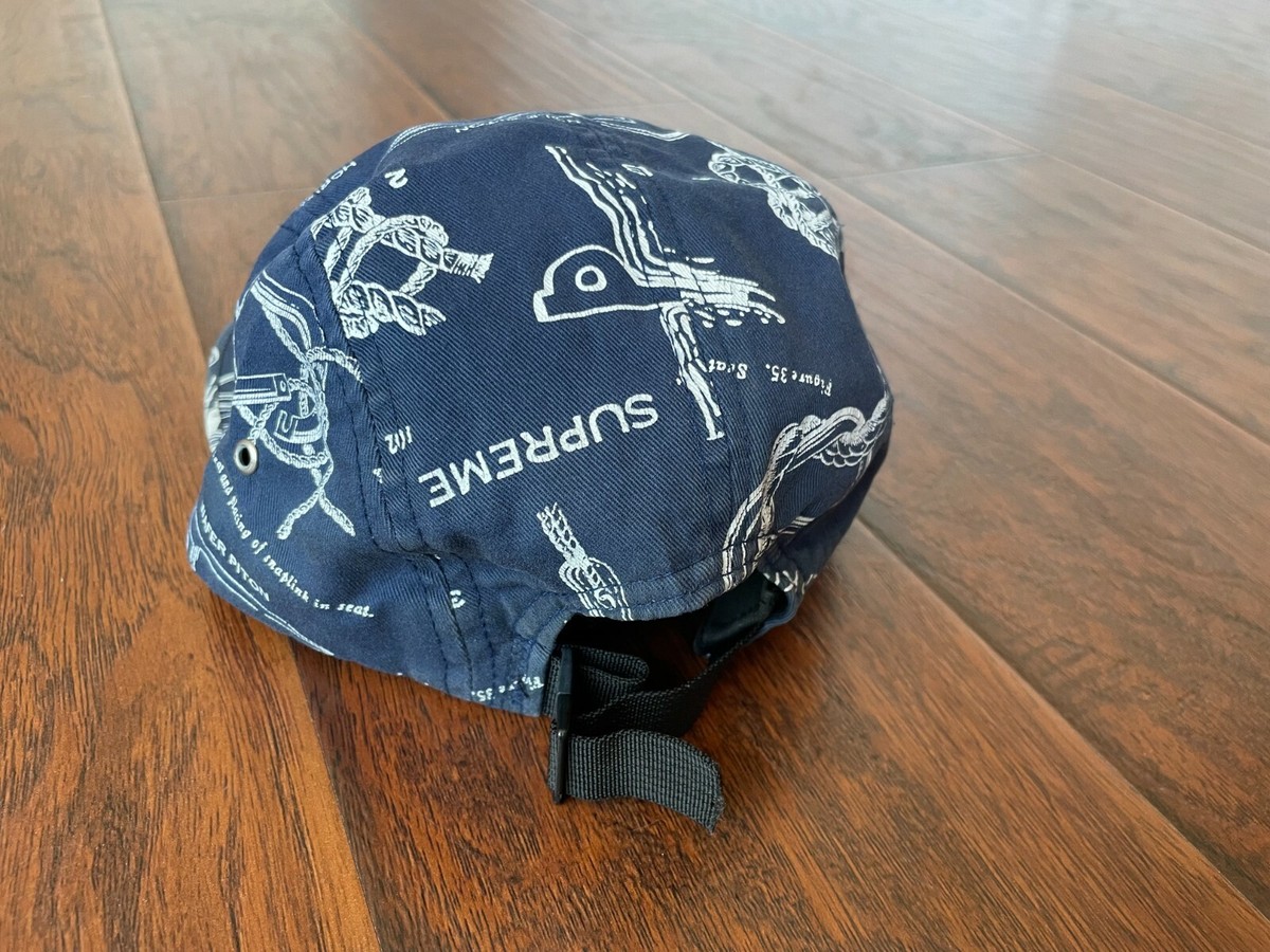 Supreme Alpine Camp Cap 2008 Box Logo Hat Blue Vintage