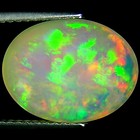 4.73 Ct Natural Ethiopian Cabochon Opal Gemstone Multi Color Oval Cut — photo 1