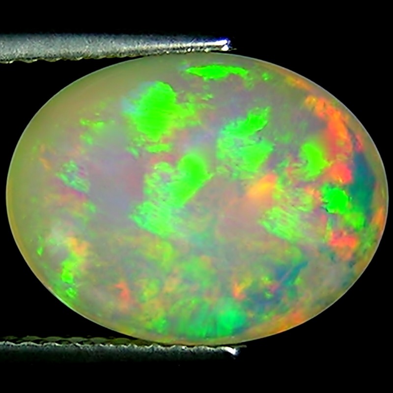 4.73 Ct Natural Ethiopian Cabochon Opal Gemstone Multi Color Oval Cut
