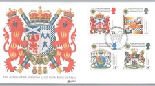 GREAT BRITAIN FDC SET OF (5) COVERS SHOWING ORDER OF THE THISTLE COAT OF ARMS