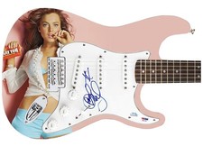 Lindsay Lohan Signed Autographed 1/1 Custom Graphics Photo Guitar PSA