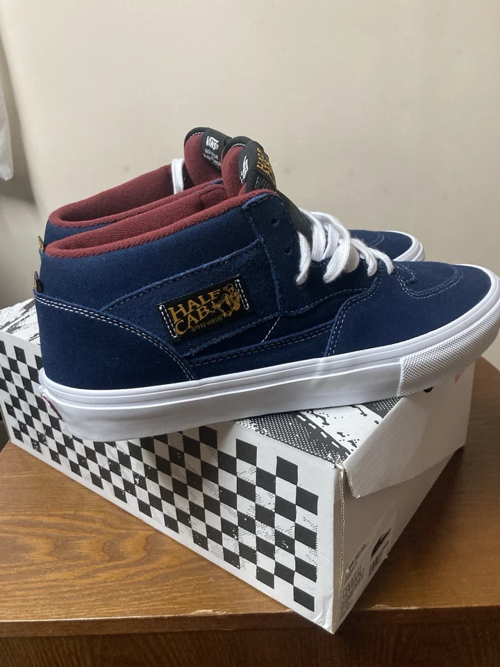 Vans Half Cab Hombre Monopatín Talla 11.5, Nuevo, Azul, Blanco, Rojo/Amarillo Borde Foto 2 de 4