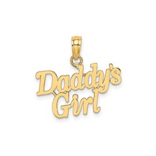 14k Yellow Gold Daddy Girl Pendant Charm for Women Daughter Necklace Keepsake