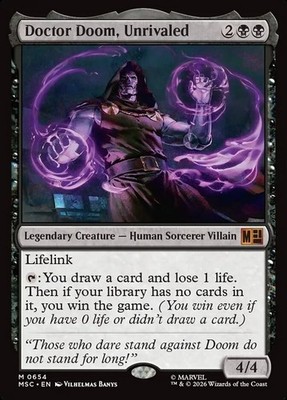 Doctor Doom, Unrivaled Commander: Marvel Super Heroes Foil Playtest Card