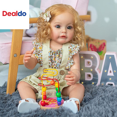 22 Inch Reborn Baby Dolls Soft Silicone Vinyl Lifelike Toddler Dolls with Blonde