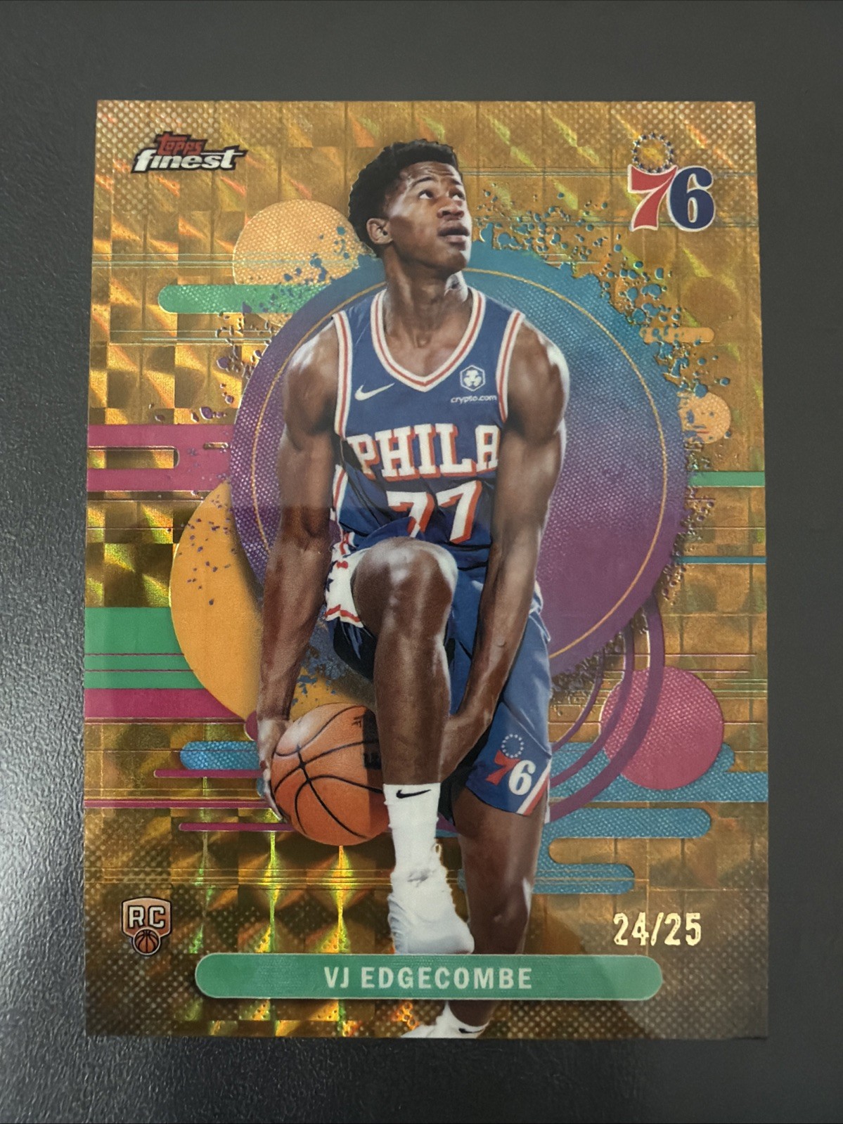 2025/26 Topps Finest VJ Edgecombe Uncommon Gold Geometric #/25