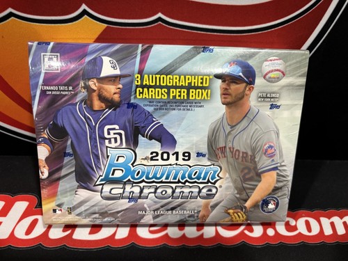 2019 Bowman Chrome Baseball HTA Choice Hobby Box  Sealed 3 Autos