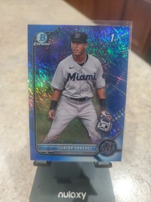 Junior Sanchez 2022 Bowman 1st Blue Shimmer 31/150 Miami Marlins BCP-111 +Base