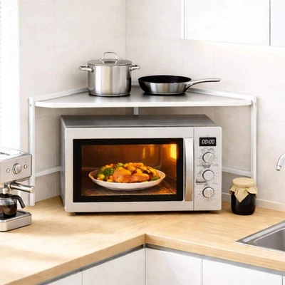 DanDiBo Eckregal Küche Arbeitsplatte Küchenregal 72x72 cm Mikrowellenregal Weiß - Bild 1 von 4