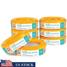 Arm Hammer Diaper Pail Refill Rings Lavender Scent 7 Layer Odor Control 8 Pack