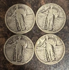 Lot of 4 United States Standing Liberty Quarters 25 cents silver no dates #2