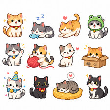 Cute Cat Dog Stickers