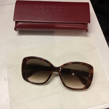 Gucci GG0762S 002 Havana Butterfly Squared 56 mm Women's Sunglasses OBI