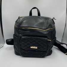 Luli Bebe' Monaco Ebony Black Pebbled Diaper Bag