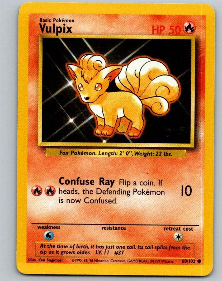 Pokemon Base Set Unlimited Vulpix 68/102 Common LP