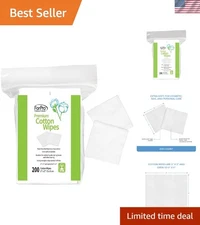 Exquisite 200-Count Cotton Face Wipes - Lint-Free, for Facials & Makeup Removal