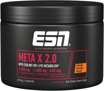 ESN Meta X 2.0, 270 G, 30 Portionen, Mango Orange, Mit Pflanzenextrakten, Glycin