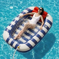 Funscape Inflatable Tanning Pool Floats W/Water Sprinkle, Floating Pool Lounger
