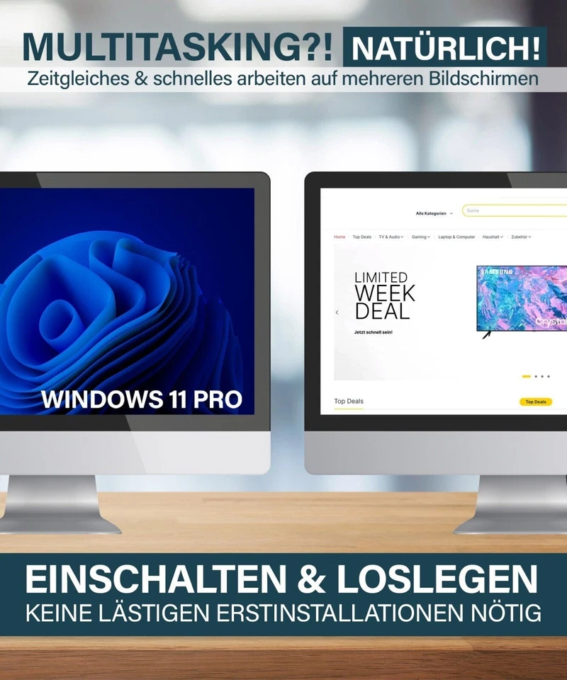 ✔ Professional Office-PC – 8GB RAM, 256GB SSD, Windows 11 PRO, Intel CPU - Bild 2 von 4