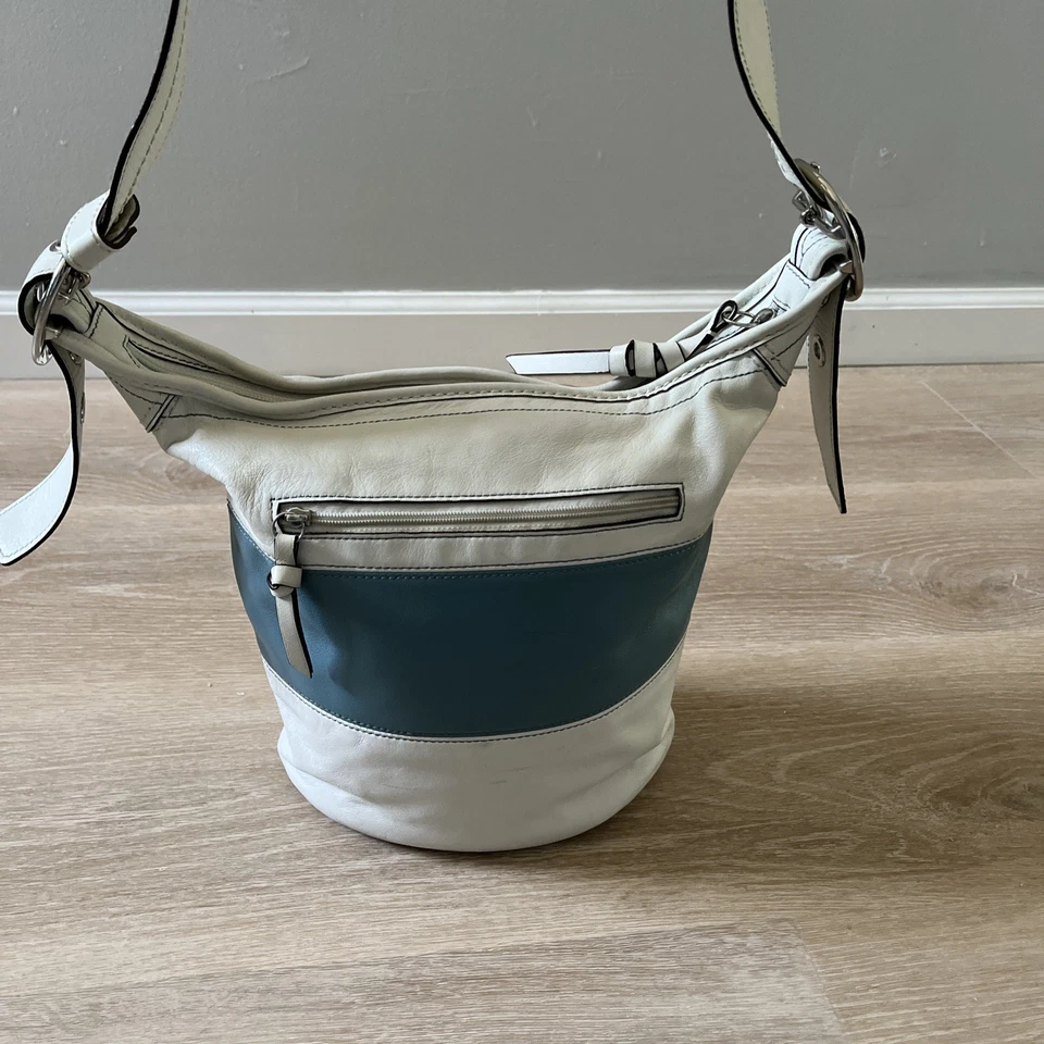 Bolso Cubo Coach Vintage Bleecker Rugby Tattersall Cuero de Vaca 13357 Foto 3 de 4