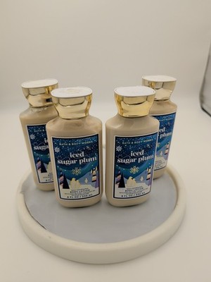 Lot Of 4 Bath & Body Works Iced Sugar Plum  Body Lotion 24 Hour Moisture 8 fl oz