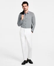 Michael Kors Mens Classic fit Dress Pants 42 / 32 White Solid