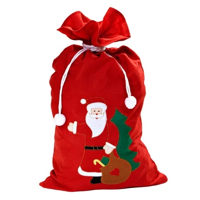 NET TOYS Weihnachtsmann Sack Jutesack Geschenksack Weihnachtssack Santa rot 60 x 100 cm