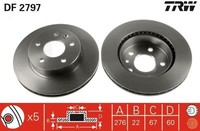 2 X Bremsscheibe TRW DF2797 FüR Mercedes-Benz Vito Kasten