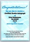 Victor Wembanyama 2023 Topps Chrome Certified Rookie Auto REDEMPTION USED