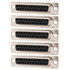 5 Pcs DB25 D-SUB 25 Pin Female Jack Crimp Pin Type Connector Cup Socket Assembly