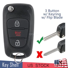 For 2010 2011 2012 2013 Kia Sportage Soul Rio Flip Remote Car Key Fob Shell Case